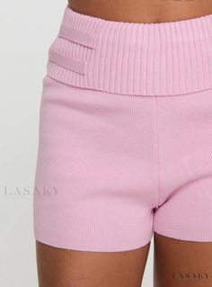 Lasaky - Creamy Soft Knit Shorts for Women's Style Ecru Jeans, Grey Maxi Skirts, White Maxi Skirts, Cream Shorts, Wrap Maxi Skirt, Pink Knit, Long Maxi Skirts, Chic Pink, White Maxi