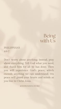 the back cover of being with us, featuring an image of palm leaves and text