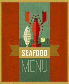 a seafood menu with lobsters and lemon