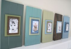 a row of framed pictures on a wall