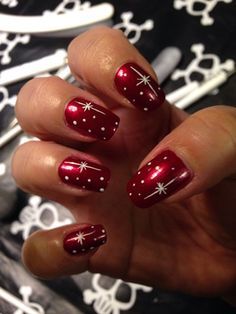 Nail Art Noel, Holiday Nails Winter, Fingernail Designs, Red Christmas Nails, Cute Christmas Nails, Christmas Nail Art Designs, Holiday Nail Art, Red Nail, Winter Nail Art