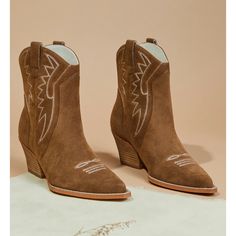 Never Worn Western Booties, Altard State, Altar'd State, New Color, Bootie Boots, Vegan Leather, Ankle Boots, Stitching, Slip On