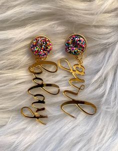 This item is in stock and ready for shipment! Its also available for local pick up in Magnolia, TX. Spend more than $99 dollars and shipping is on me! Looking for the perfect gift for a glam birthday girl? These earrings are both glamorous and comfortable, with a stunning druzy accent that's sure to make the birthday girl shine on her special day. And best of all, they're made with hypoallergenic materials, so you can wear them all day long without any irritation or discomfort. Make her birthday Chic Bling Jewelry For Gifts, Nickel-free Cute Jewelry For Party, Fun Gold Dangle Jewelry, Gold Dangle Fun Jewelry, Glitter Party Jewelry, Trendy Adjustable Earrings For Birthday, Trendy Sparkling Dangle Jewelry, Trendy Gold Bling Earrings, Trendy Dangle Jewelry For Birthday