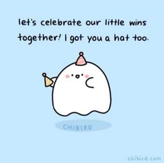 a cartoon character with an ice cream cone on his head and the caption, let's celebrate our little twins together i got you a hat too