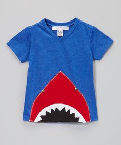 Look what I found on #zulily! Royal Blue & Red Shark V-Neck Tee - Infant, Toddler & Boys by little bits #zulilyfinds Makes Me Laugh, Cool Kids Clothes, Baby Sewing Projects, Baby Boy Fashion, Baby Sewing