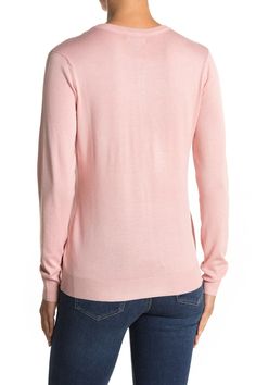 A simple buttoned front helps design this comfortable knit cardigan that is a wardrobe staple everyone should own. Pink Fitted Soft Knit Cardigan, Soft Knit V-neck Cardigan For Daywear, Classic Pink V-neck Cardigan, Feminine Pink V-neck Cardigan, Pink Stretch V-neck Sweater, Wardrobe Staples, Knit Cardigan, Nordstrom, Crew Neck