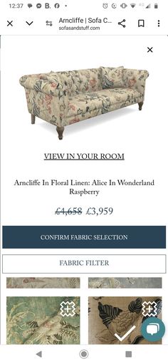 the website for an upholstered furniture store, which is open to all customers