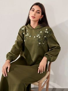 Women Floral Embroidery Hooded Casual Long Sleeve Sweatshirt Army Green Casual  Long Sleeve Knitted Fabric Geometric,All Over Print Dress Slight Stretch  Women Clothing, size features are:Bust: ,Length: ,Sleeve Length: Embroided Hoodies Ideas, Embroidered Hooded Sweatshirt For Winter, Hooded Embroidered Sweatshirt For Winter, Casual Hooded Hoodie With Floral Embroidery, Embroidered Hooded Hoodie For Spring, Embroidered Hooded Sweatshirt For Spring, Spring Embroidered Hooded Hoodie, Hooded Embroidered Sweatshirt For Spring, Floral Embroidery Long Sleeve Hoodie For Fall