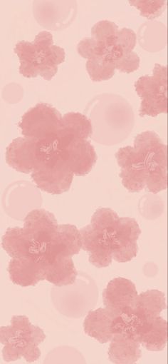 an abstract pink background with circles and flowers