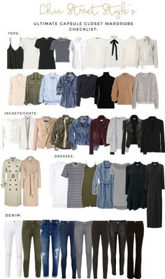 É o maior guarda-roupa capsula que já vi. Closet Checklist, Ultimate Capsule Wardrobe, Minimalist Moda, Capsule Closet, Mode Tips, Closet Wardrobe, Fashion Capsule Wardrobe, Minimalist Capsule Wardrobe, Winter Leggings