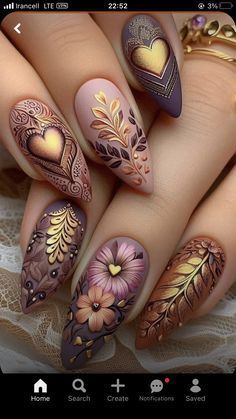 Nail Art Designs Autumn, Prettiest Nails, Mauve Nail Polish, Fall Nail Art Ideas, Mauve Nails, Romantic Nails, Fall Nail Trends, Fall Nail Art Designs, Nails Diy