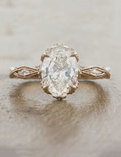 Unique vintage inspired engagement ring milgrain;caption:2.00ct. Oval Diamond 14k Rose Gold Nontraditional Rings, Vintage Inspired Engagement Rings, Ring Man, Future Engagement Rings, Antique Engagement Ring, Oval Diamond Engagement, Oval Diamond Engagement Ring, Oval Engagement, Harry Winston