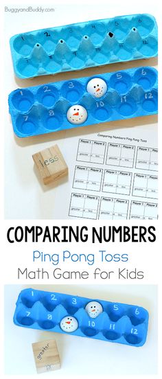 comparing numbers using ping pong to teach math for kids