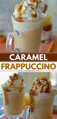 Learn how to make a Caramel Frappuccino! This frozen iced coffee recipe is super easy to whip up using just 5 ingredients. Creamy and delicious, this copycat tastes even better than Starbucks. Adult version for this drink idea included! Café Starbucks, Homemade Frappuccino, Frappe Recipe, Caramel Frappuccino, Cold Coffee Recipes, Frappuccino Recipe