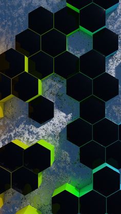 an abstract background with black and green cubes