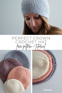 the perfect crown crochet hat is made with two different colors and sizes, including one