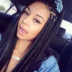 Love the cat eye. Box Braid Hair, Big Box Braids, Long Box Braids, Senegalese Twist, Kids Hair Cuts, Box Braids Styling, Girls Braids