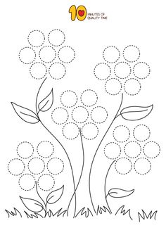 the dot to dot game for children with flowers