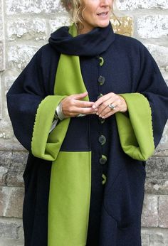 Patchwork Clothes, Altering Clothes, Mode Casual, Cape Coat, Bohemian Clothes, Stylish Fashion, Kimono Fashion