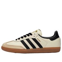 (WMNS) adidas Samba 'Cream White Sand Strata' ID0478 - KICKS CREW Adidas Taekwondo, Caroline Hu, Adidas Sambarose, Sweatpants Adidas, Adidas Og, Samba Shoes, Adidas Shoes Mens, Adidas Samba Og, Shoes Silver