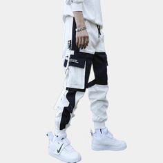 Techwear Joggers Harajuku Streetwear Cargo Pants, Cargo Pants Streetwear, Techwear Pants, Strap Pants, Sweatshirt Jean Jacket, Slim Fit Joggers, Cotton Cargo Pants, Women Cargo Pants, Streetwear Pants