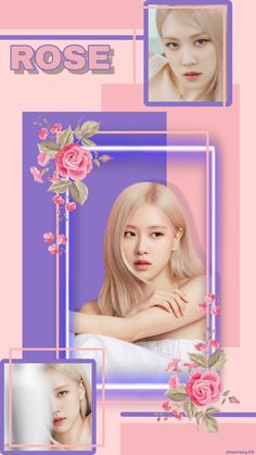 a girl with blonde hair and pink roses on her head is shown in the frame