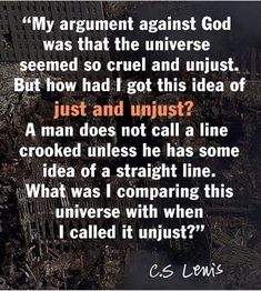 a quote from c s lewis about argument against god