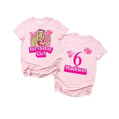 Get ready to make your little one's birthday extra special with our adorable Doll Theme Birthday Girl Shirt! This custom T-shirt is the perfect way to celebrate your little princess's big day in style. 🎉 Product Details: 🎉 Our shirt features a charming doll design that's sure to capture everyone's heart. The vibrant colors and intricate details make it a stand-out piece. The doll is surrounded by playful accents that add to the joyful atmosphere of the celebration. 🌟 Custom Name & Number: 🌟 Personalize this shirt with your daughter's name and her age. Simply provide us with the name and the age you'd like to feature on the shirt, and we'll create a one-of-a-kind piece just for her. The combination of her name and age will make her feel super special and cherished. Our decals are printe Teagan Marie, Birthday Girl T Shirt, Doll Design, Birthday Girl Shirt, Theme Birthday, Girl Shirt, Happy Mail, Custom Dolls