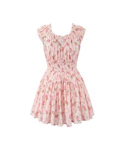 Infuse your wardrobe with a touch of romance with the Alexxa Floral Ruffle Mini Dress This charming dress features a delicate floral print on a soft pink background, capturing the essence of a blooming garden. The ruffle details along the neckline and sleeves add a playful flair, while the smocked waist creates a flattering silhouette. Perfect for sunny days, picnics, or any occasion where you want to feel effortlessly feminine and chic. Details: Sweet floral print on a soft pink fabric for a fr Pink Floral Print Mini Length Dress, Pink Ditsy Floral Print Dress For Brunch, Pink Mini Length Floral Dress, Pink Mini Floral Print Dress, Spring Rose Print Dress For Daywear, Feminine Sleeveless Floral Dress With Rose Print, Summer Floral Dress With Rose Print For Garden Party, Feminine Short Sleeve Floral Dress With Ruffle Hem, Feminine Floral Dress For Daywear