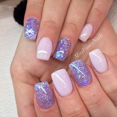 Mermaid Acrylic Nails, Mermaid Nails, Fancy Nails, Short Acrylic Nails, Purple Nails, Gorgeous Nails, Style Dresses