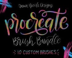 the procreate brush bundle includes 10 custom brushes