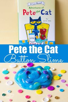 an image of a book with buttons on it and a cat in the hat pinata slime