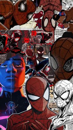 a collage of spider - man and other characters