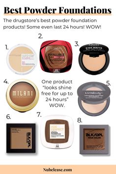 A drugstore powder foundation that lasts up to 24 hours?! Thats wild! The Top 8 Drugstore Powder Foundations. Drugstore Powder Foundation, Best Drugstore Powder, Drugstore Powder, Best Powder Foundation, Cream To Powder Foundation, Best Drugstore Makeup, Drugstore Makeup, Powder Foundation, Face Powder