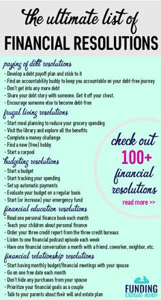 the ultimate list of financial resolutions