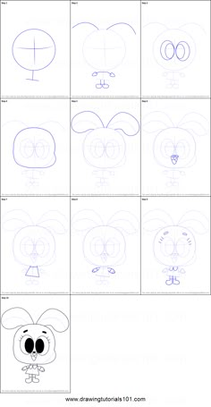 step by step instructions for how to draw cartoon animals