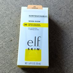 New In Box! E.L.F. Skin Suntouchable Whoa Glow Spf 30, Sunscreen & Makeup Primer Elf Makeup And Skincare, Elf Skincare, Sunscreen Makeup, Elf Products, Elf Cosmetics, Suncare, Elf Makeup, Makeup Primer, Sun Care