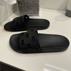 Worn Once, Great Condition Gucci Black, Slide Sandals, Women's Shoes Sandals, Shoes Sandals, Gucci, Sandals, Women Shoes, Women Shopping, Black