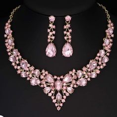 2.Adjustable Chain Length:39cm (15.35 Inch)-45cm (17.72 Inch) . Earring Size: 5cm (1.97 Inch) Elegant Pink Clavicle Chain Necklace, Pink Elegant Collar Necklace, Elegant Pink Collar Necklace, Elegant Pink Clavicle Chain Jewelry, Pink Dangle Jewelry Sets For Gifts, Feminine Pink Gold Jewelry For Party, Elegant Adjustable Pink Gold Necklace, Pink Clavicle Chain Jewelry For Wedding, Adjustable Pink Jewelry Set For Party