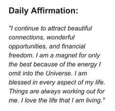 a poem written in black and white with the words'daily affirmation '