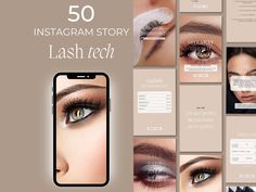 Lash tech instagram story template | eyelash extension instagram stories | lash artist instagram | eye lash tech instagram templates canva. Are you spending too much time creating unsuccessful lash instagram stories?  And you no longer know what to post to engage and increase your followers? Easily transform your Instagram with our 50 lash tech instagram story fully editable on Canva: ✓ Save time ✓ Instant download  ✓ Ready to use : custom templates with text on eye lashes ✓ Increase your engage Lash Artist Instagram, Lash Instagram, Lash Tech Instagram, Lash Salon, Instagram Canva, Artist Instagram, Lash Tech, Custom Templates, Lash Artist