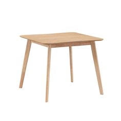 a small wooden table with two legs and a square shape on the top, against a white background