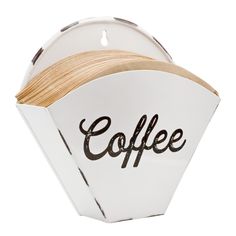 a coffee cup with the word coffee printed on it