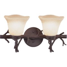 This 2 light Bath Light from the Vine collection by Kalco Lighting will enhance your home with a perfect mix of form and function. The features include a Bark finish applied by experts.  Product Features Include: Brand: Kalco  Collection: Vine  SKU: 3522BA/1255  UPC: 720062000000  Category: Bathroom Vanity Light  Finish: Bark  Glass: Small Piastra  Width: 18.00  in.  Height: 9.50  in.  Extension/Depth: 7.00  in.  Backplate/Canopy Width: 5.50  in.  Backplate/Canopy Thickness: 0.75  in.  Height fr Vanity Light Shade, Kalco Lighting, Vanity Lamp, Rustic Bathroom Vanities, White Alabaster, Glass Vanity, Bathroom Vanity Light, Iron Work, Beautiful Chandelier