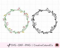 Holly Berry Christmas Wreath Svg Dxf Png-CreativeCatandCo Wreath Silhouette, Holly Berry Wreath, Frame Silhouette, Homemade Business, Red Berry Wreath, Personalised Gifts Handmade, Christmas Frame, Wreath Frame, Cricut Christmas