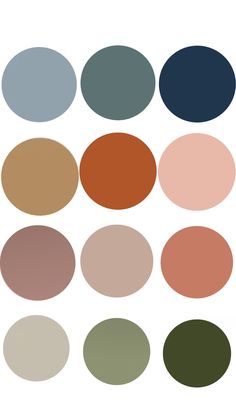 different shades of paint on a white background with the same color scheme as shown in the bottom right corner