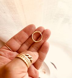 A ring made of 14k gold filled, suitable for 24/7 wear, with a unique combination of styles. Size #3 only. This listing is for (1) ring. Tiny 14k Gold Filled Everyday Jewelry, 14k Gold Filled Stackable Rings As Gift, Simple Design Gold Stackable Rings As Gift, Dainty Tiny Jewelry For Everyday Wear, Dainty Tiny Jewelry For Everyday, Fine Jewelry In 14k Gold Filled With Tiny Details, 14k Gold Filled Rose Gold Round Band Jewelry, 14k Gold Filled Dainty Everyday Rings, 14k Rose Gold Filled Round Band Jewelry