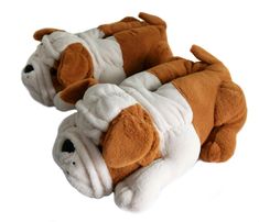 PRICES MAY VARY. fabric sole Dog Slippers, Fun Slippers, Animal Slippers, Plush Slippers, Bull Dogs, Cute Slippers, Slippers For Women, Winter Animals, Dog Images