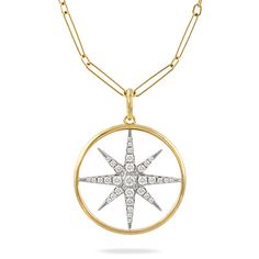 Doves Doron Paloma - Celestia Collection Doves 18k Gold Diamond Pendant (21.5MM) Dove Jewelry, Diamond Chain, The Cosmos, Bright Stars, North Star, Star Necklace, Star Designs, Paloma, White Gold Diamonds