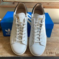 Nib Never Worn Adidas Stan Smith Lux Size Us 7 Uk 6.5 F 40 Classic Adidas Sneakers With Round Toe, Adidas Lace-up Sneakers With Leather Sole, Adidas Casual Sneakers With Leather Sole, Adidas Leather Sole Lace-up Sneakers, Shoes Adidas, Adidas Shoes, Adidas Women, Athletic Shoes, Size 7